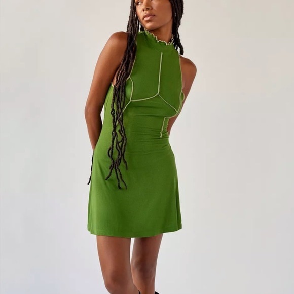 Urban Outfitters Dresses & Skirts - 72. NWT URBAN OUTFITTERS DEJA SEAMED GREEN MINI DRESS